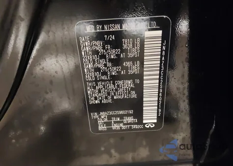 2025 Infiniti Qx80 Autograph Awd z USA, uszkodzony, nr VIN JN8AZ3CC2S9602192